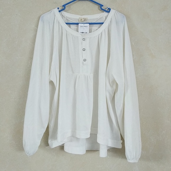 Free People Acadia Henley Top Ivory - Picture 7 of 8
